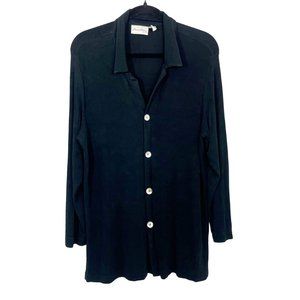 Private Editions Chico's Black Top Wrinkle Resistant Slinky Knit - Size 2, Large